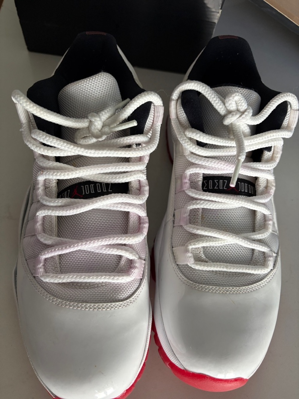 Jordan Low-Top Sneakers in White with Red Accents